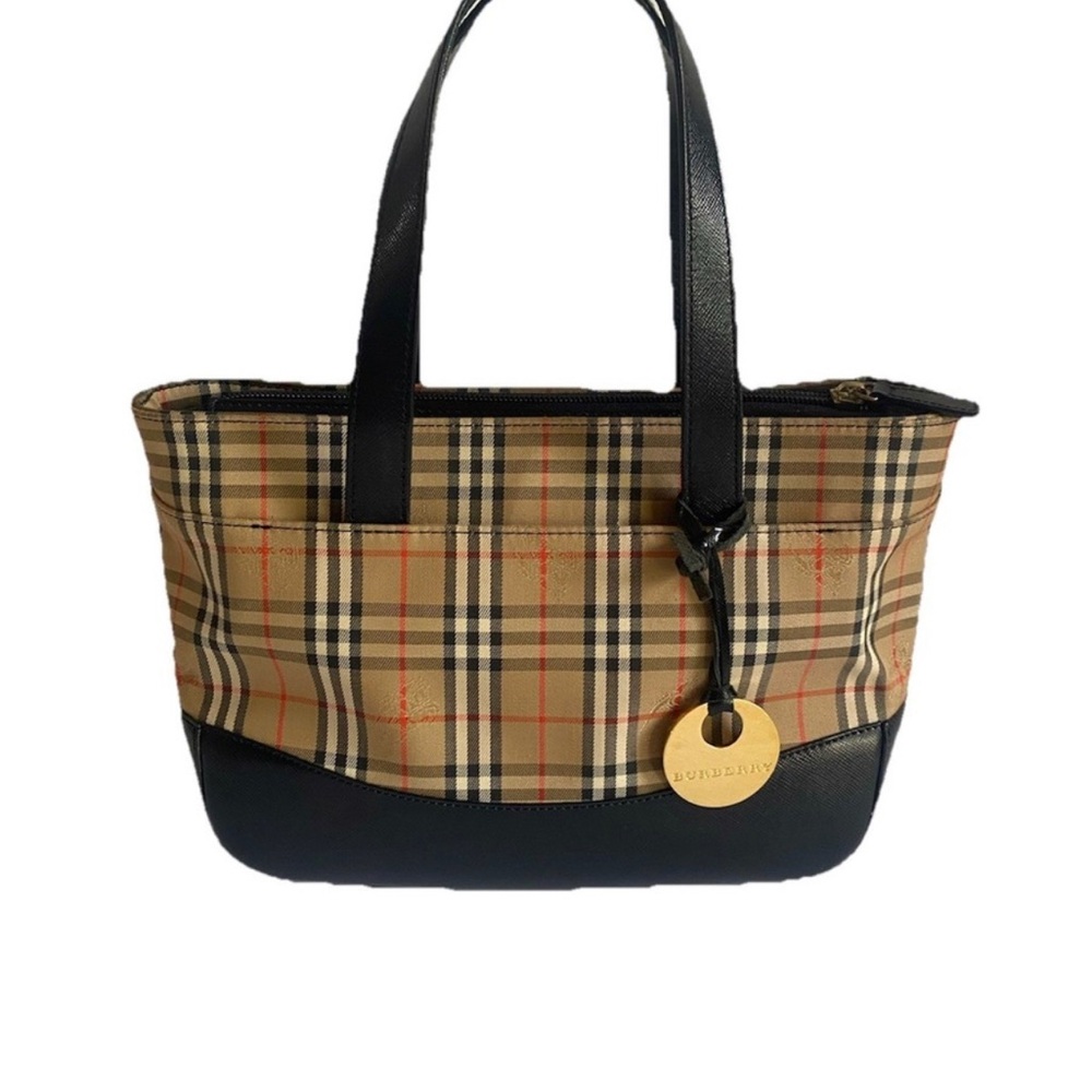 Authentic Burberry Checkered Tan and Black Tote